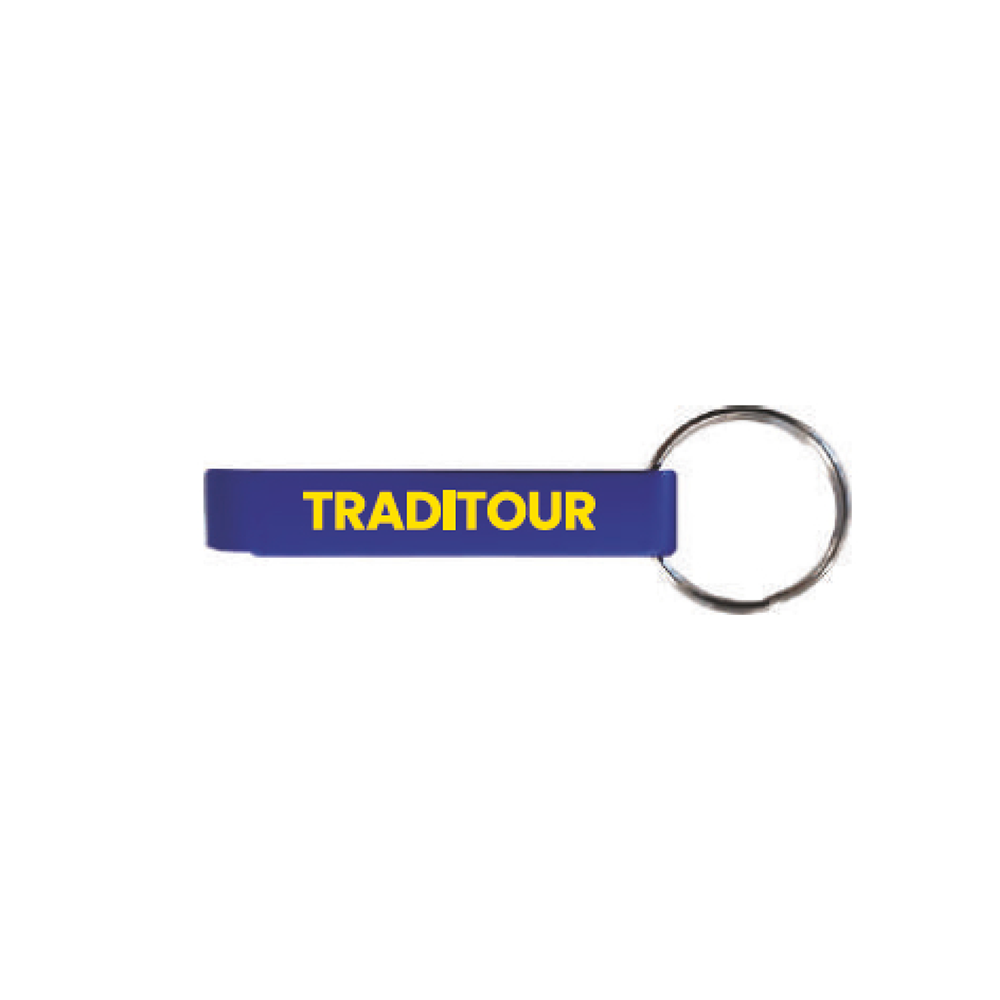 Porte clé décapsuleur bleu